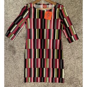NWT Tracy Negoshian Retro Dress Women's Size XS Multicolor Boho